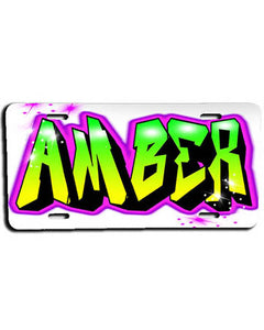 A011 Personalized Custom Airbrushed Name Writing Color Party Design Gift License Plate Tag