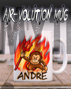 B032 Personalized Airbrush Devil Monkey Ceramic Coffee Mug