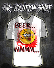 B035 custom personalized airbrush Smiley beer Tee Shirt design Emoji
