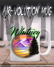 E003 Personalized Airbrush Mountain Landscape Ceramic Coffee Mug