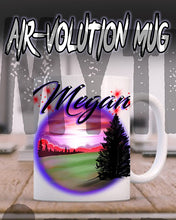 E007 Personalized Airbrush Mountain Landscape Ceramic Coffee Mug
