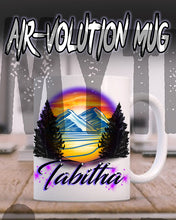 E008 Personalized Airbrush Mountain Scene Ceramic Coffee Mug