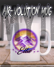E010 Personalized Airbrush Mountain Scene Ceramic Coffee Mug