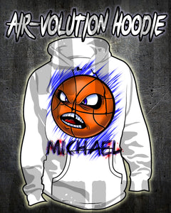 G004 Personalized Airbrush Basketball Hoodie Sweatshirt
