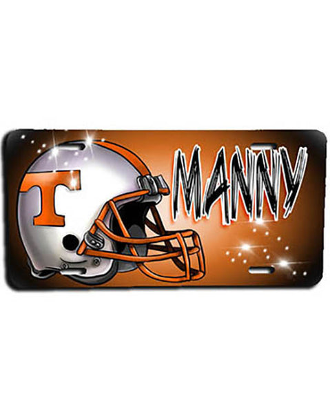 G006 Personalized Airbrush Football Helmet License Plate Tag