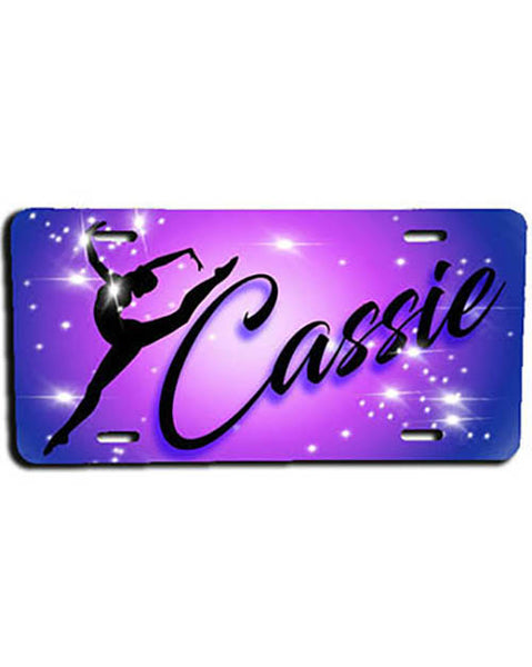 G007 Personalized Airbrush Dancer License Plate Tag