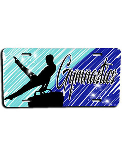 G013 Personalized Airbrush Gymnastics License Plate Tag