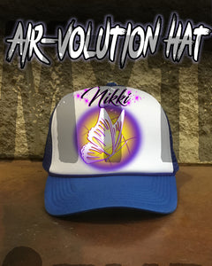 I001 Personalized Airbrush Butterfly Snapback Trucker Hat
