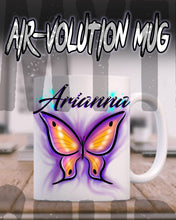 I002 Personalized Airbrush Butterfly Ceramic Coffee Mug