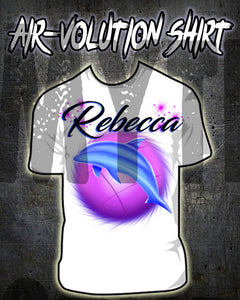 I010 Personalized Airbrush Dolphin Tee Shirt