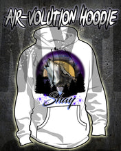 I011 Personalized Airbrush Howling Wolf Hoodie Sweatshirt