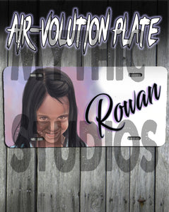 X003 Personalized Airbrush Portrait License Plate Tag