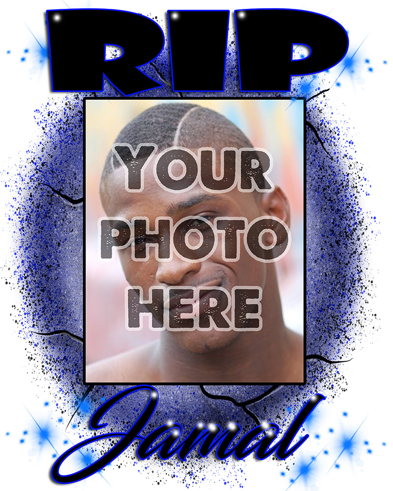 PT002 Photo Picture on airbrushed personalized custom granite name RIP image Funeral customized colors Printed choose own writing Drawstring Backpack PT002 Photo Picture on airbrushed personalized custom granite name RIP image Funeral customized colors Printed choose own writing Drawstring Backpack