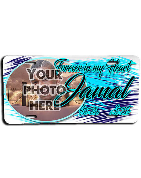 PT006 Personalized Airbrush Your Photo On a License Plate Tag