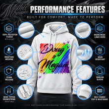 A001 Personalized custom airbrushed couples name writing rainbow color Hoodie