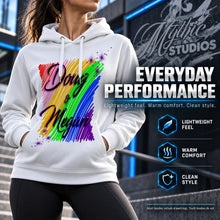 A001 Personalized custom airbrushed couples name writing rainbow color Hoodie