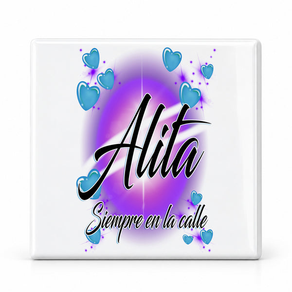 A019 Name Art ceramic coaster — MAIN photo