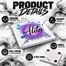 A019 Name Art ceramic coaster — PT02 photo