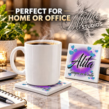 A019 Name Art ceramic coaster — PT03 photo