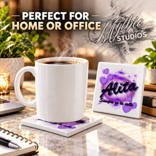 A020 Heart Name ceramic coaster — PT03 photo