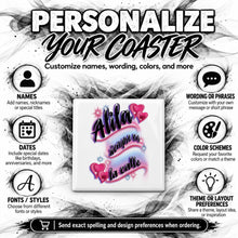 A021 Hearts Name ceramic coaster — PT04 photo