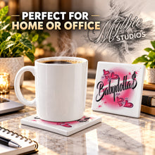 A022 Heart Lettering ceramic coaster — PT03 photo
