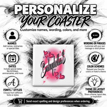 A022 Heart Lettering ceramic coaster — PT04 photo