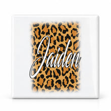 A024 Cheetah Name ceramic coaster — MAIN photo