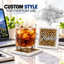 A024 Cheetah Name ceramic coaster — PT01 photo