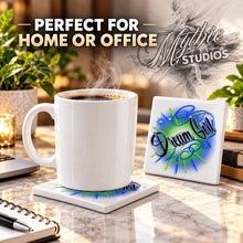 A025 Name Artwork ceramic coaster — PT03 photo