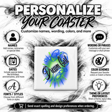 A025 Name Artwork ceramic coaster — PT04 photo