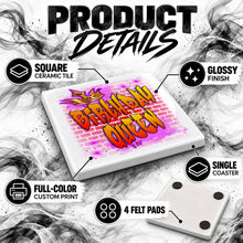 A029 Brick Wall Graffiti Name ceramic coaster — PT02 photo