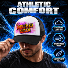 A029 Brick Wall Graffiti Name Snapback Trucker Hat – Personalized