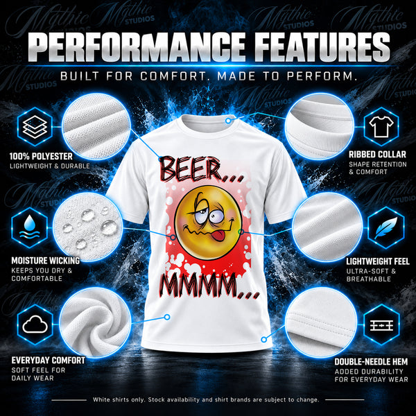 Smiling Beer Graphic T-Shirt by Mythic Airbrush, additional product image 3