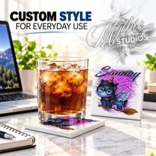 B148 Wizard Unicorn ceramic coaster by Mythic Airbrush, original Air-Volution design — product image 2
