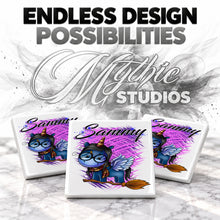 B148 Wizard Unicorn ceramic coaster by Mythic Airbrush, original Air-Volution design — product image 6