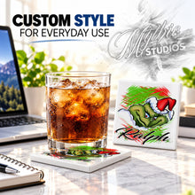 B152 The Grump Holiday ceramic coaster by Mythic Airbrush, original Air-Volution design — product image 2