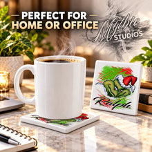 B152 The Grump Holiday ceramic coaster by Mythic Airbrush, original Air-Volution design — product image 4