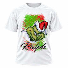 The Grump holiday character on personalized graphic T-shirt, Mythic Airbrush design B152