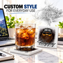 B201 Bearded Smiley Face ceramic coaster — PT01 photo