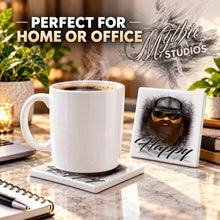 B201 Bearded Smiley Face ceramic coaster — PT03 photo