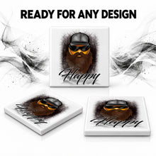 B201 Bearded Smiley Face ceramic coaster — PT06 photo