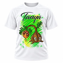 Personalized Tree Sapling T-Shirt, front-view T-shirt mockup featuring custom Air-Volution artwork by Mythic Airbrush