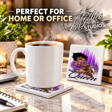 B206 Black Queen Cartoon Portrait ceramic coaster — PT03 photo