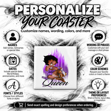 B206 Black Queen Cartoon Portrait ceramic coaster — PT04 photo
