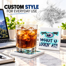 B221 Evil Eye ceramic coaster — PT01 photo
