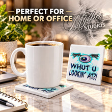 B221 Evil Eye ceramic coaster — PT03 photo