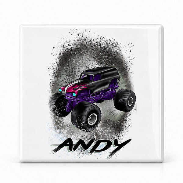 B224 Monster Truck ceramic coaster — MAIN photo