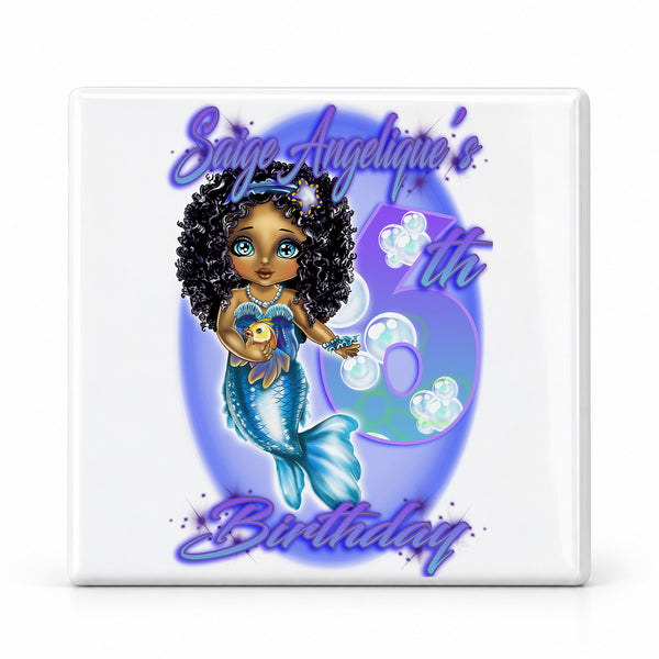 B228 Fantasy Mermaid ceramic coaster — MAIN photo