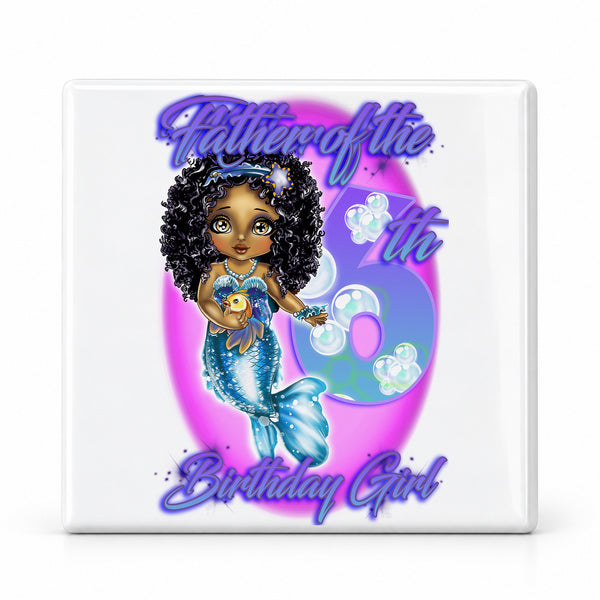 B229 Princess Mermaid ceramic coaster — MAIN photo